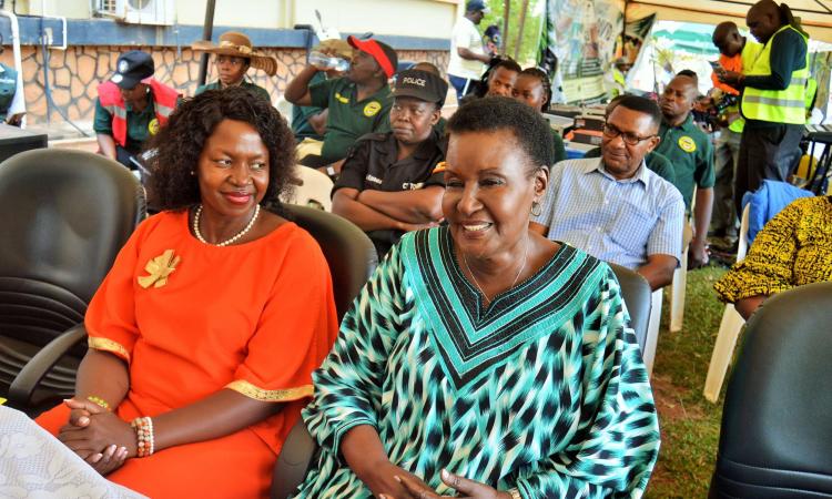 Hon. Amelia Kyambadde - Member of Parliament for Mawokota North County and Hon. Susan Nakawuki Nsambu-Member of Parliament for Mawokota South County elegantly grace the First Edition of Mpigi Tourism Expo held at Mpigi District Headquarters grounds
