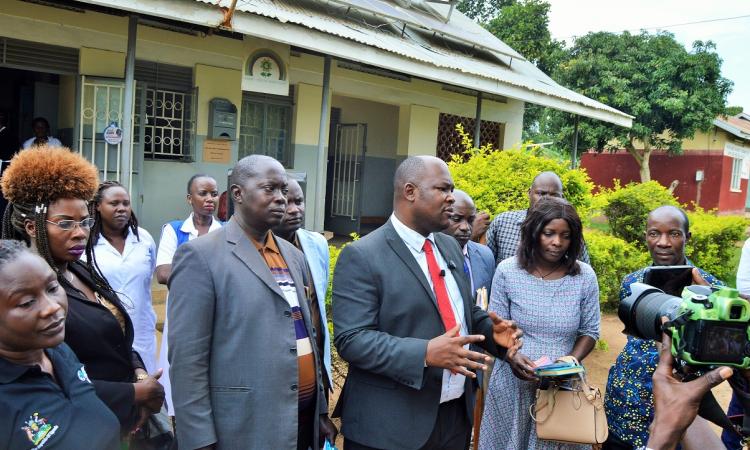 District Chairman - Hon Peter Kawuki and Council members visit Nindye Health Centre III during Field work